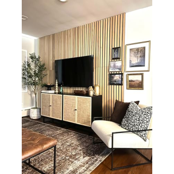 Stylish Nathan James Kova Rattan Wood Storage Cabinet