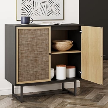 Stylish Nathan James Kova Rattan Wood Storage Cabinet