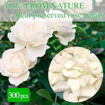 Koceko Dried White Rose Petals for Wedding Decor 80g