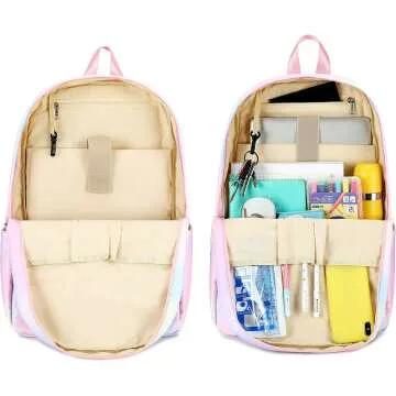 Rainbow Backpack Set for Teen Girls - Stylish School Gear