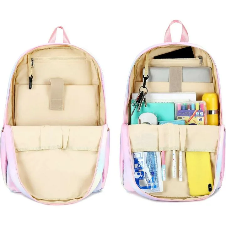 Rainbow Backpack Set for Teen Girls - Stylish School Gear
