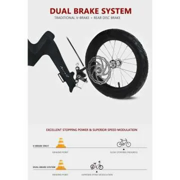 Kids BMX Mountain Bike with Training Wheels & Brakes