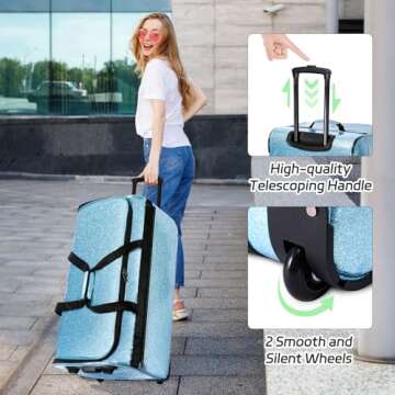 Versatile Rolling Dance Bag with Garment Rack and Shine