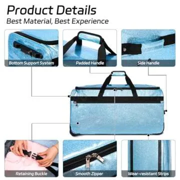 Versatile Rolling Dance Bag with Garment Rack and Shine