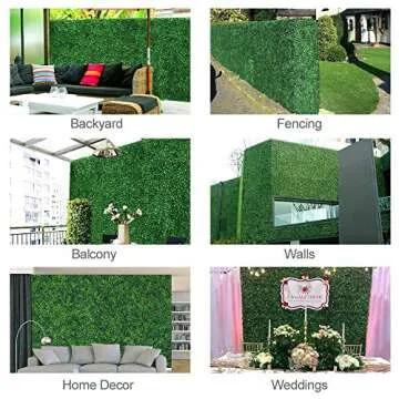 Yaheetech 12 PCS 20"x 20" Artificial Boxwood Panels Topiary Hedge Plant, Privacy Hedge Screen UV Protected Greenery Wall, Decor Faux Grass Wall Panel Suitable for Outdoor Indoor Garden Backyard