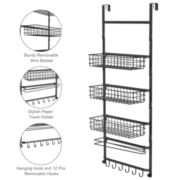 X-cosrack Over The Door Storage Organizer with 18 Hooks