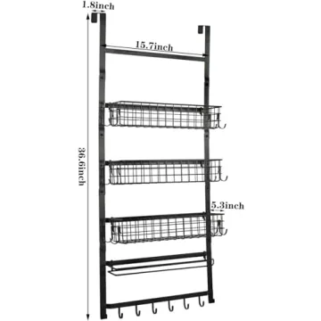 X-cosrack Over The Door Storage Organizer with 18 Hooks
