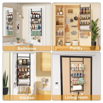X-cosrack Over The Door Storage Organizer with 18 Hooks