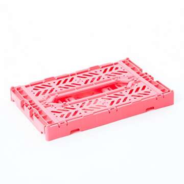 AYKASA Collapsible Storage Bin - Versatile Dark Pink Baskets