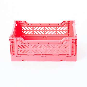 AYKASA Collapsible Storage Bin - Versatile Dark Pink Baskets