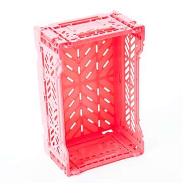 AYKASA Collapsible Storage Bin - Versatile Dark Pink Baskets