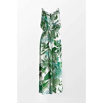 CUPSHE Women's Leafy Cutout Maxi Sleeveless Dress, L Green