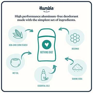 HUMBLE BRANDS Original Formula Aluminum-free Deodorant. Long Lasting Odor Control with Baking Soda and Essential Oils, Spring Awakening, 3-Pack