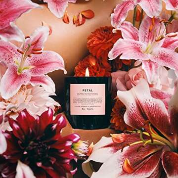 Petal Boy Smells Candle | 50 Hour Long Burn | Coconut & Beeswax Blend | Luxury Scented Candles for Home (8.5 oz)