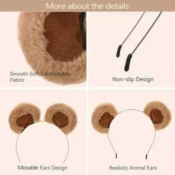 Adorable SIOTMERA Bear Ears Headband for All Ages, Movable Ears