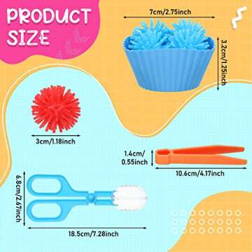 Yaomiao 90 Pcs Fine Motor Skills Counting Sorting Sensory Bin Filler Toy Set Matching Game Include 7...