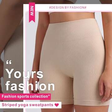 PQ Ribbed Biker Yoga Shorts for Women in Coral Color