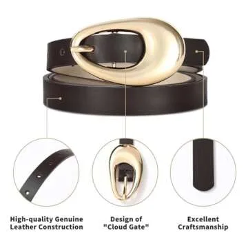 Elegant AI DEEBLUE Genuine Leather Belts for Women