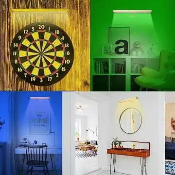 MIOBLUE LED Picture Light with App Control, 16in Battery Painting Light Display Lamp with APP Music Sync Multi Dynamic Modes Dartboard Light, Timer Artwork Light for Frame Portrait