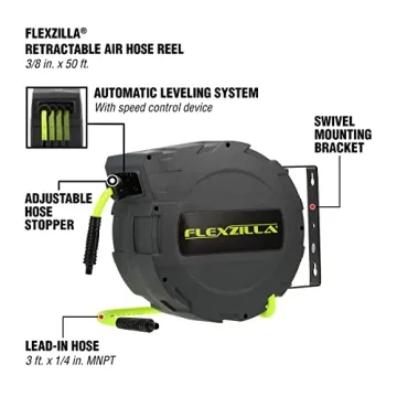 Flexzilla Retractable Air Hose Reel Heavy Duty Lightweight
