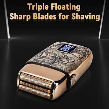Ufree Close Shave Electric Foil Shavers for Men, 3-Speed Electric Razor and Head Shavers for Bald Me...