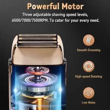 Ufree Close Shave Electric Foil Shavers for Men, 3-Speed Electric Razor and Head Shavers for Bald Men, Face Shaving Beard Trimmer with LCD Display, Gifts for Men