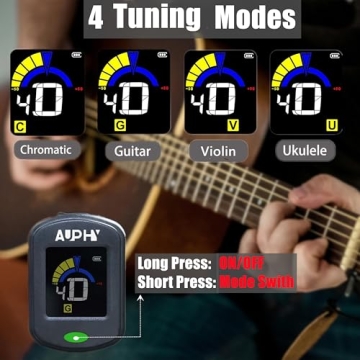 AUPHY Rechargeable Guitar Tuner with Multi Instrument Modes