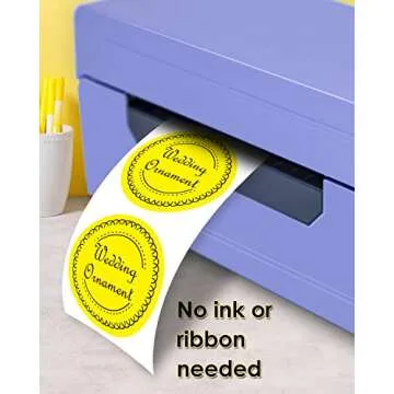 iEager 3 Inch Circle Thermal Sticker Labels, Self-Adhesive Round Direct Thermal Labels, Multi-Purpose Roll Thermal Stickers, 500 Labels, Yellow