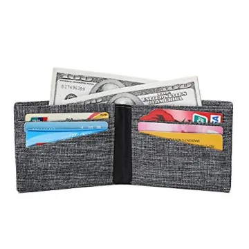Mens Minimalist Slim Fabric Wallet with RFID Protection