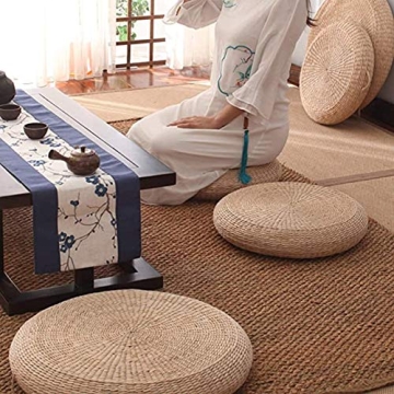 HUOZHI Straw Woven Floor Cushion for Meditation and Yoga