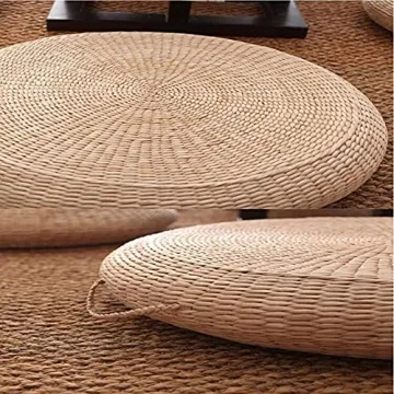 HUOZHI Straw Woven Floor Cushion for Meditation and Yoga