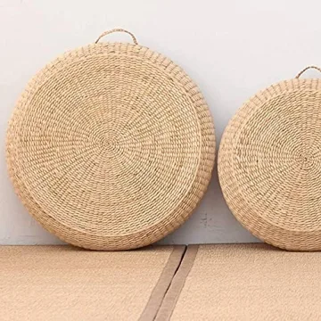 HUOZHI Straw Woven Floor Cushion for Meditation and Yoga