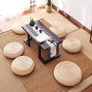 HUOZHI Straw Woven Floor Cushion for Meditation and Yoga