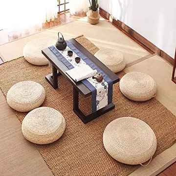 HUOZHI Straw Woven Floor Cushion for Meditation and Yoga