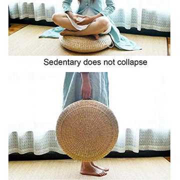 HUOZHI Straw Woven Floor Cushion for Meditation and Yoga