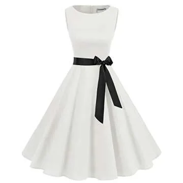 Gardenwed Women's Vintage Wedding Cocktail Party Sleeveless 1950s Retro Rockabilly Flared Formal Swi...