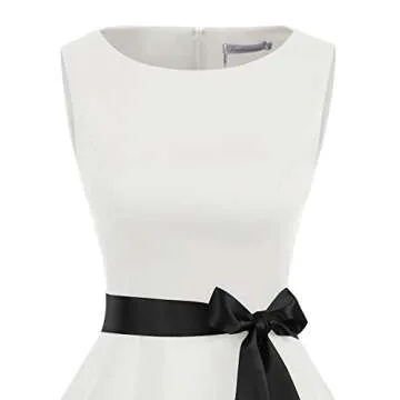 Gardenwed Women's Vintage Wedding Cocktail Party Sleeveless 1950s Retro Rockabilly Flared Formal Swing Dresses White XL