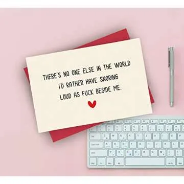 Kirynurd Funny Anniversary Card for Husband Boyfriend Wife Girlfriend, Birthday Card for Couple, Snoring Loud AF Birthday Card for Him