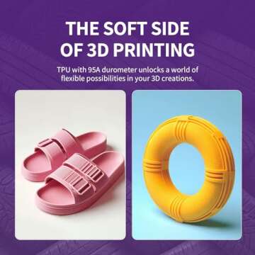 OVERTURE TPU Filament 1.75mm Flexible TPU Roll, 95A Soft 3D Printer Filament, 1kg Spool (2.2 lbs), Dimensional Accuracy +/- 0.02 mm (TPU Gray)