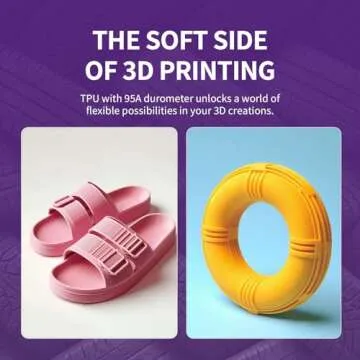 OVERTURE TPU Filament 1.75mm Flexible TPU Roll, 95A Soft 3D Printer Filament, 1kg Spool (2.2 lbs), Dimensional Accuracy +/- 0.02 mm (TPU Gray)