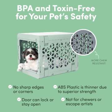 KindTail PAWD Collapsible Dog Crate + Washable Dog Bed - Stylish Pet Crate with Comfortable PAWD Pad - Safe Indoor Puppy or Dog Kennel Set - Lightweight, Compact & Portable for Travel - Small White