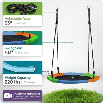 Sorbus 40" Saucer Swing for Kids - Safe Durable Fun