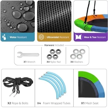 Sorbus 40" Saucer Swing for Kids - Safe Durable Fun