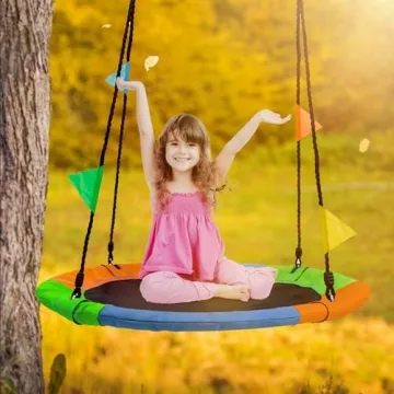 Sorbus 40" Saucer Swing for Kids - Safe Durable Fun