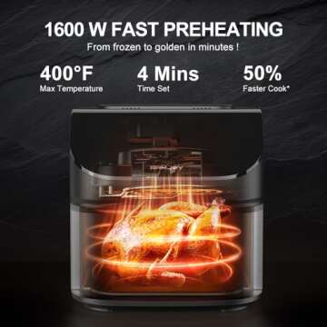 RAMJOY 6.8 Quart Air Fryer, 10-in-1 Functions, Nonstick