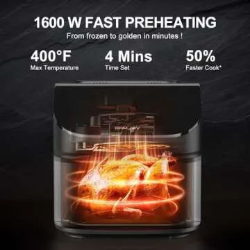 RAMJOY 6.8 Quart Air Fryer, 10-in-1 Functions, Nonstick