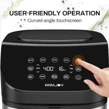 RAMJOY 6.8 Quart Air Fryer, 10-in-1 Functions, Nonstick