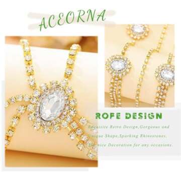 Aceorna Gothic Hair Jewelry Bridal Head Chain Crystal