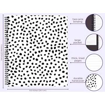 Cute Large Spiral Notebook with Durable Hardcover