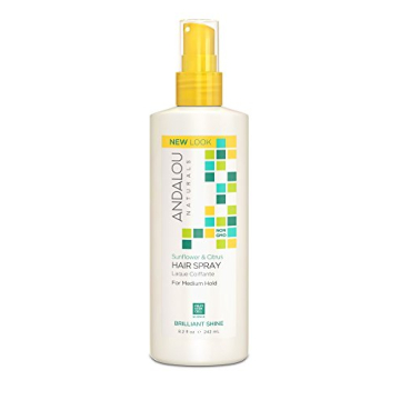 Andalou Naturals Brilliant Shine Hair Spray, Sunflower & Citrus, Styling and Hair Shine Spray with M...